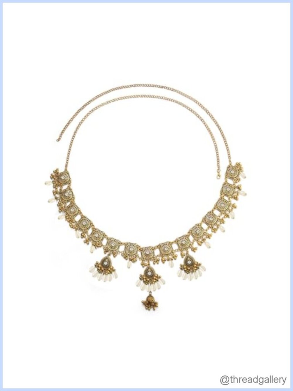 Gold-Tone Plated Waist Chain Adjustable Belly Body Jewelry Jhumka Tassel